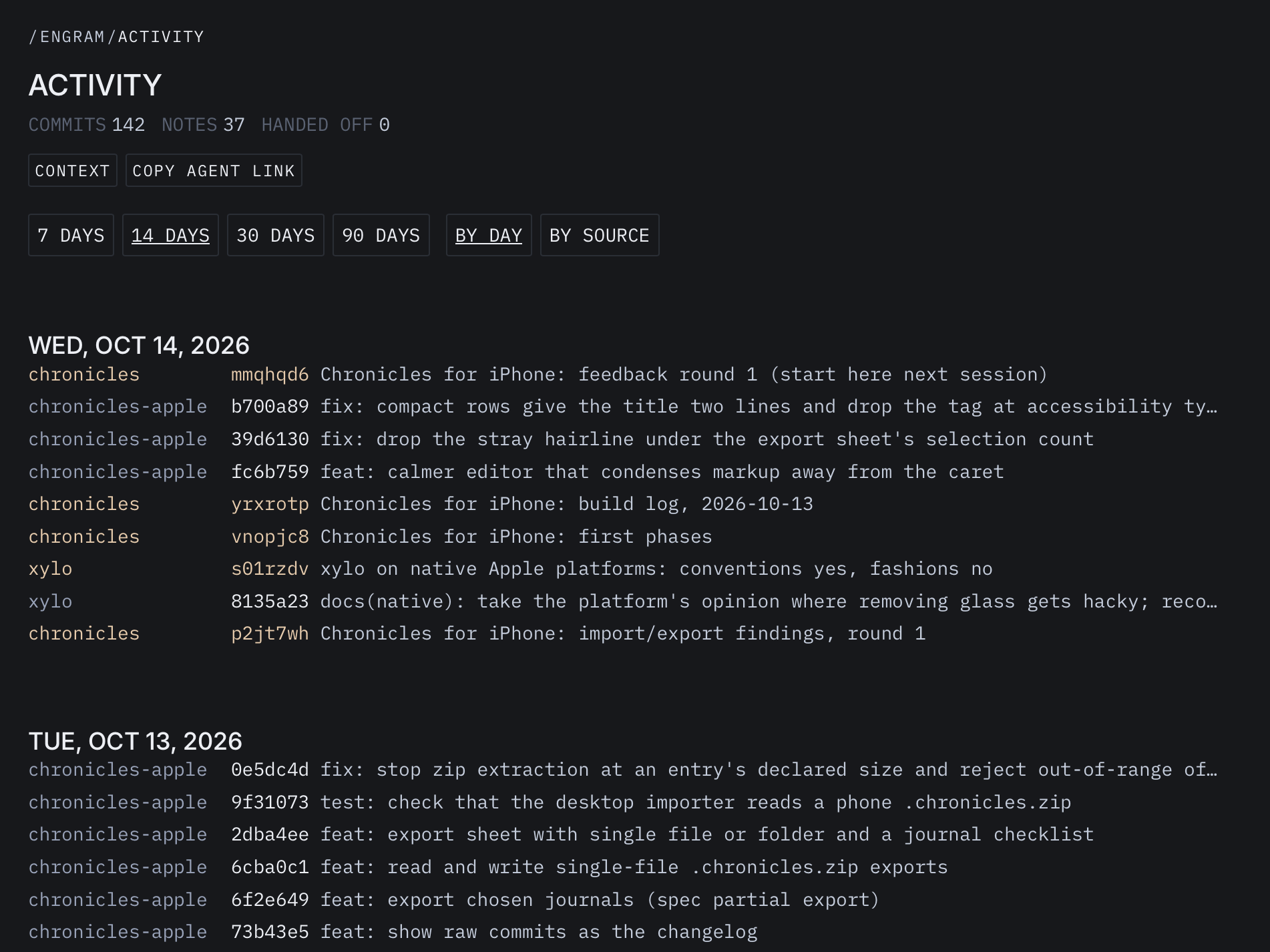 I built a unified activity feed so I can see the bots commits and notes across all my projects quickly